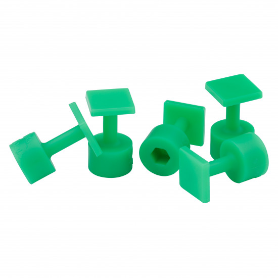 Kit 05 ventosas Laka quadrada 12mm verde