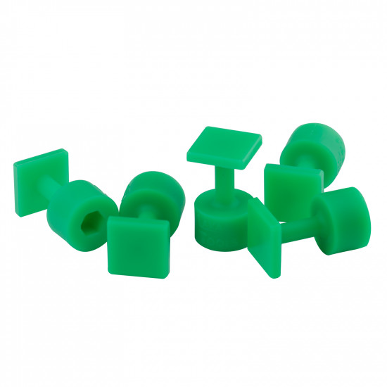 Kit 05 ventosas Laka quadrada 12mm verde